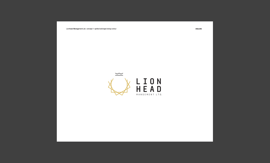 Design presentation deck for Lionhead branding and logo design: Logo Colour Page
