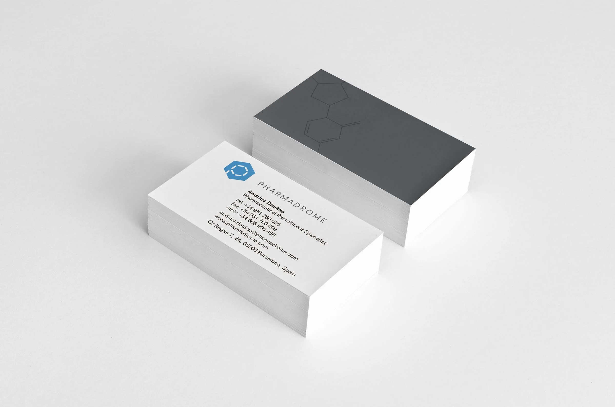 Business Cards for Pharmadrome, a pharmaceutical recruitment consultancy by Ottawa Graphic Design Studio idApostle
