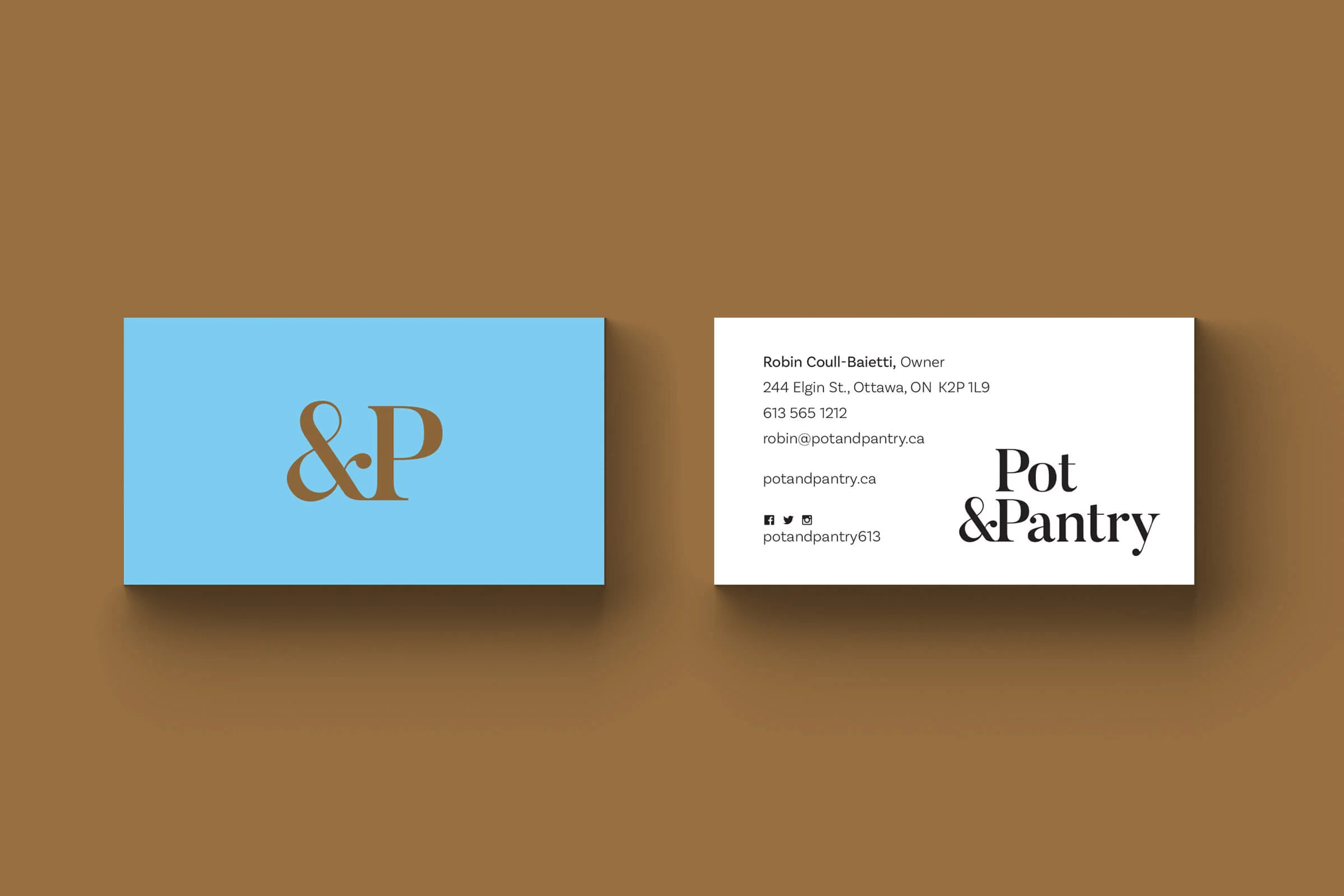 Business Cards for Pot & Pantry, an Ottawa kitchenware store by Graphic Design Studio idApostle