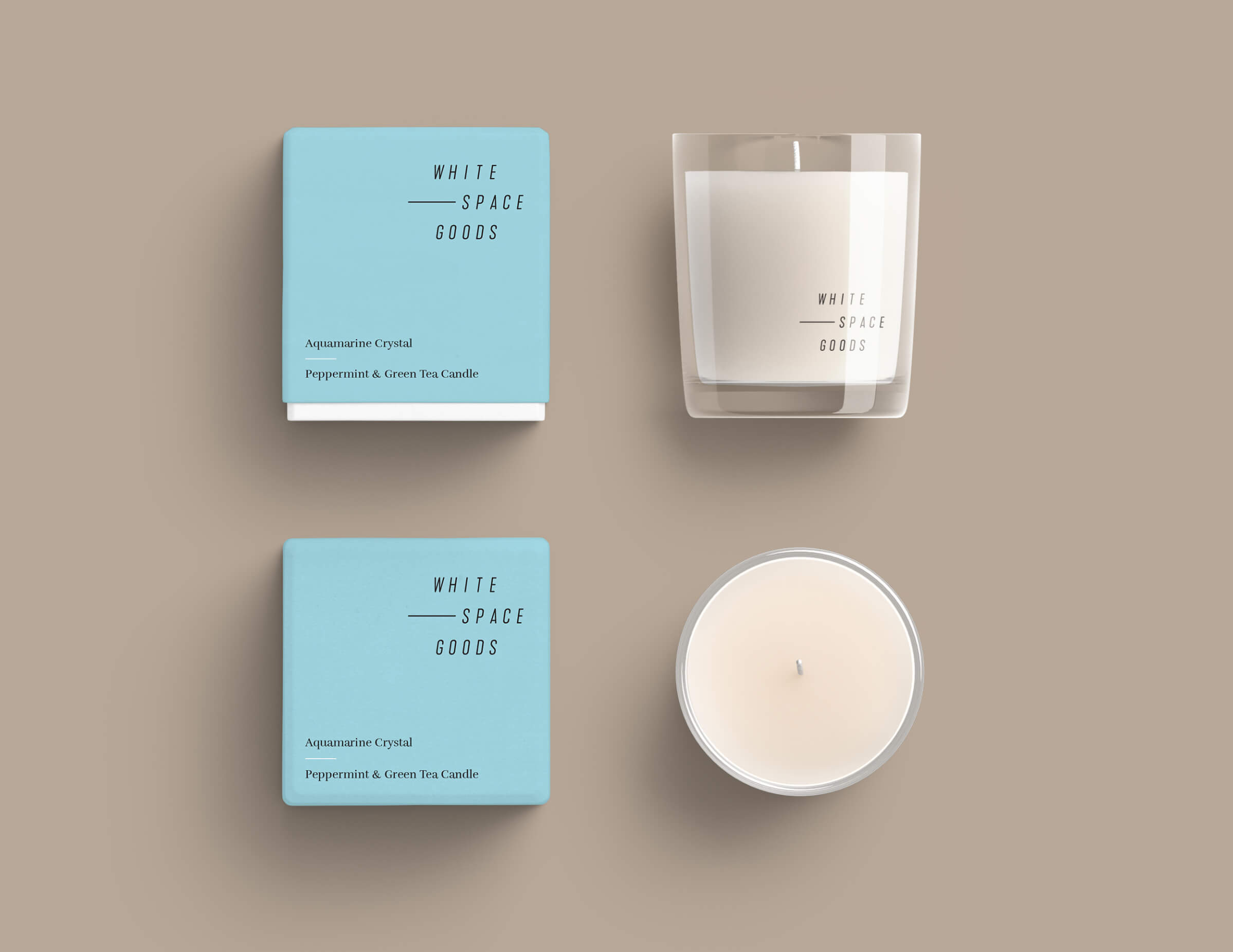 Whitespace Goods candle packaging for Ottawa-based handmade knitware and decor by graphic designer idApostle