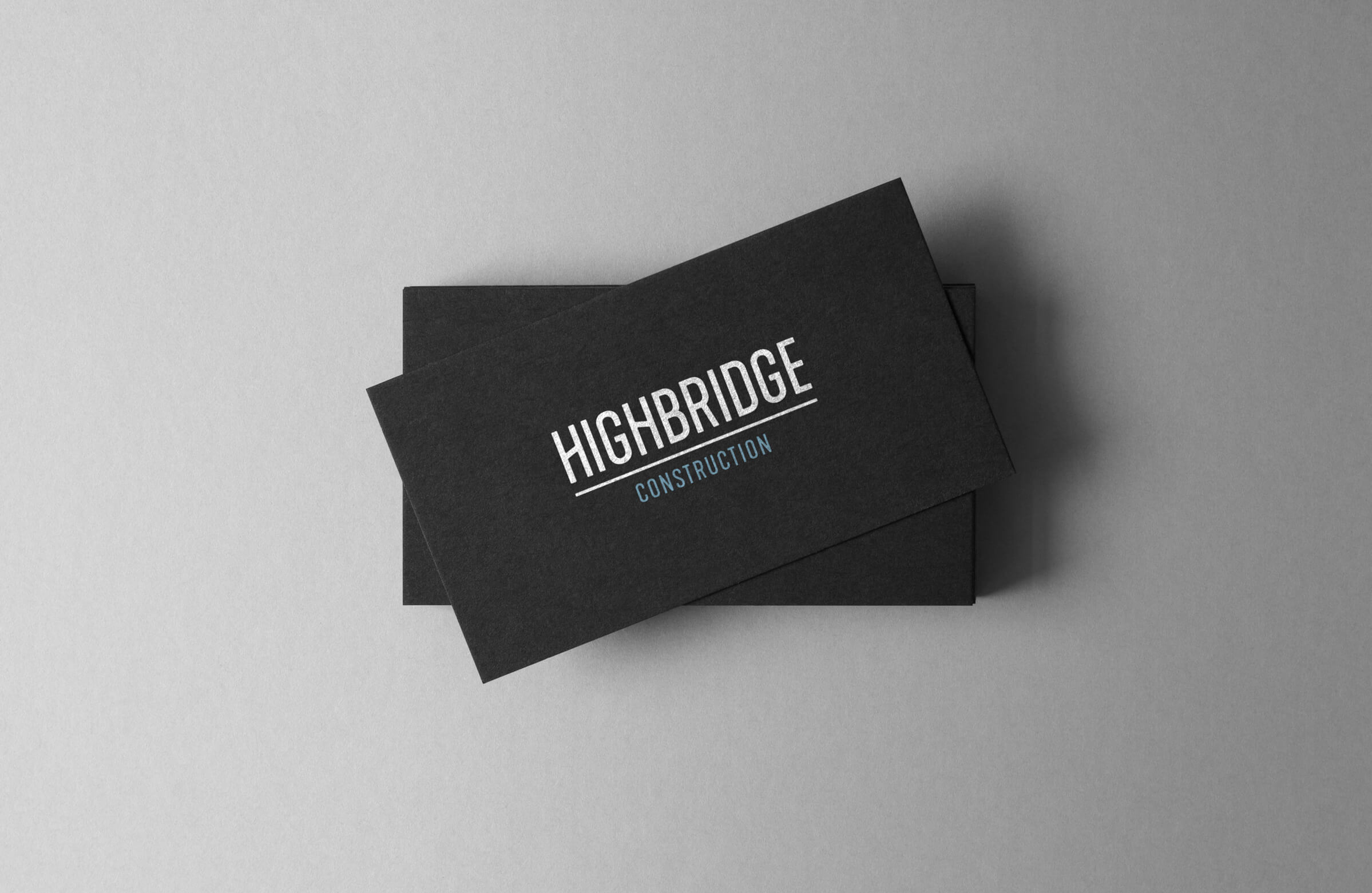 Highbridge Construction business cards for Ottawa-based general contractor by graphic designer idApostle