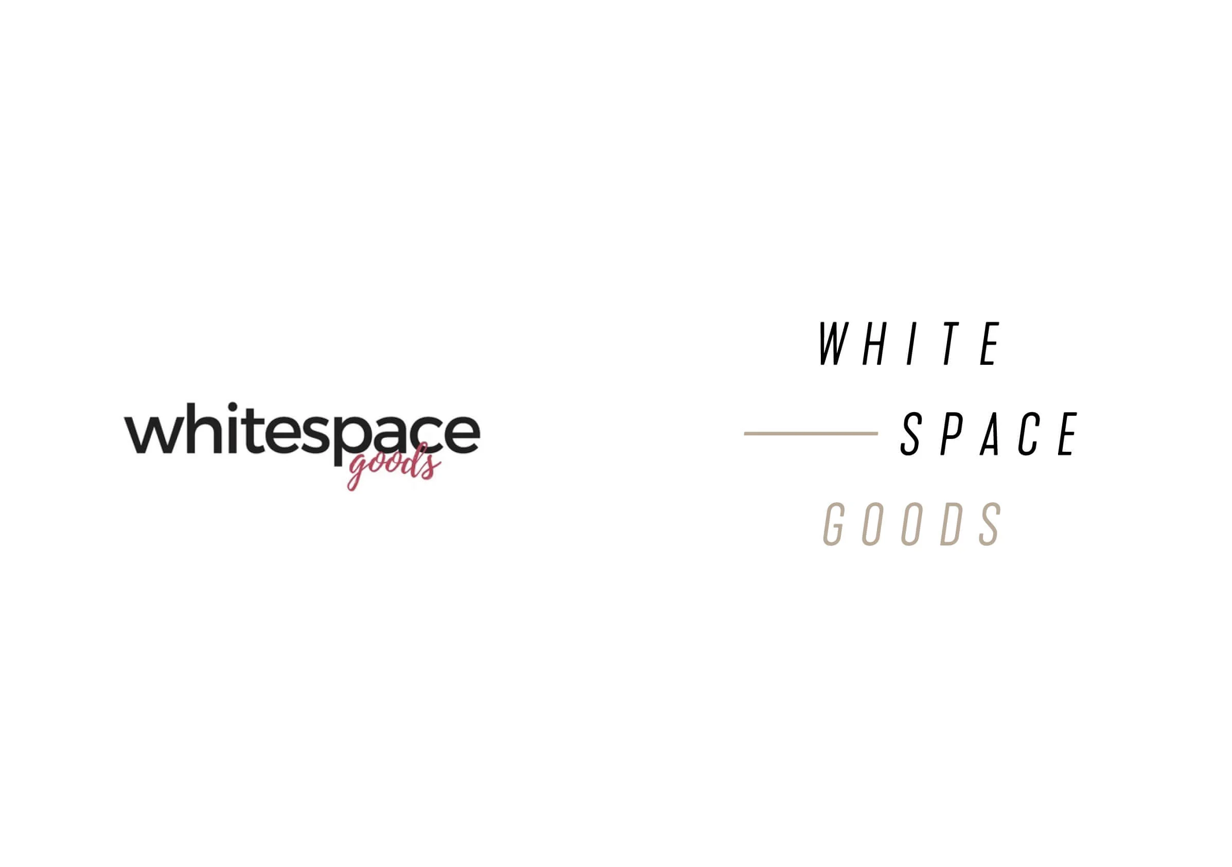 Whitespace Goods before and after logo Ottawa-based handmade knitware and decor by graphic designer idApostle