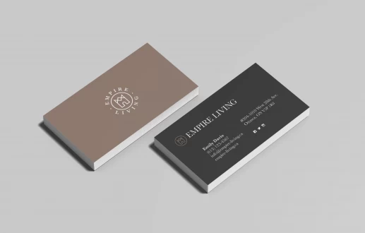 Empire Living business cards by Ottawa graphic designer idApostle