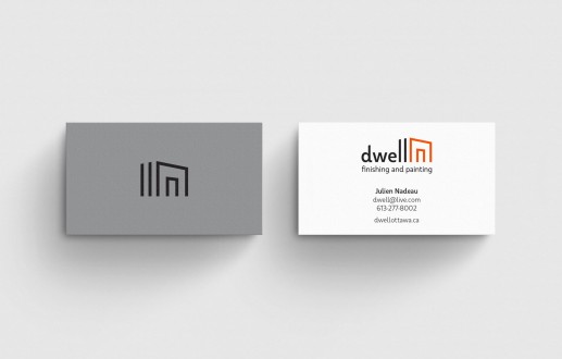Dwell Finishing and Painting business cards by Ottawa graphic designer idApostle